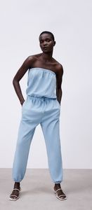 Zara Washed Effect Long Jumpsuit